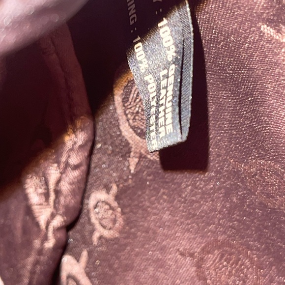 BORN Genuine Leather Red Wine Colored Crossbody Bag with Belt Buckle Hardware - Picture 8 of 11